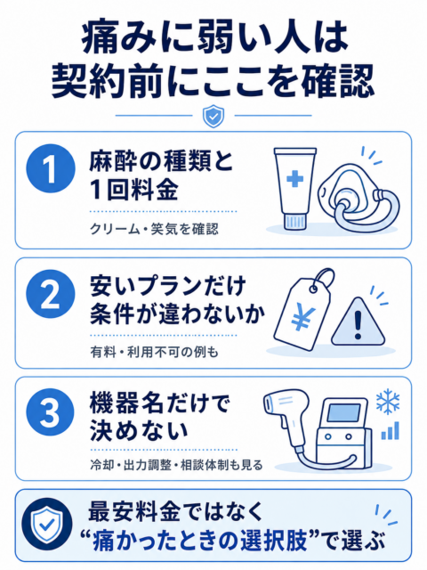 ヒゲ脱毛で痛みに弱い人が契約前に確認する3つ(1)